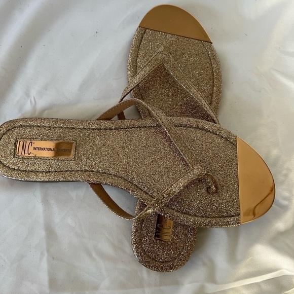 Inc International Concepts gold sandals. Size 8.5. - Picture 2 of 3